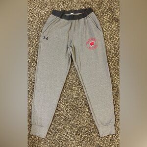 Men’s Under Armour Gray Joggers Wisconsin Badgers size XS